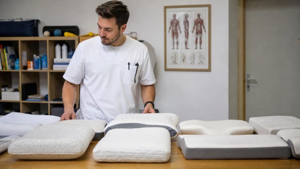Un kinésithérapeute classe 10 oreillers cervicaux vendus en France
