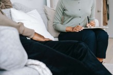 A patient and a coach in a therapy session