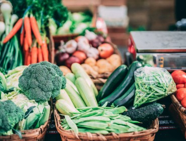 Stall of fresh vegetables at the market