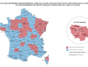 Visuel de la carte du déconfinement hypothétique 